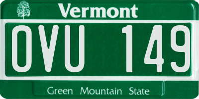 VT license plate OVU149