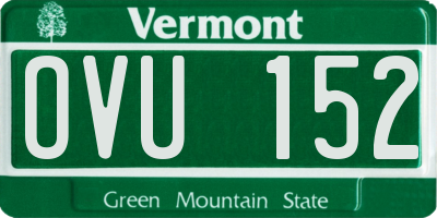VT license plate OVU152