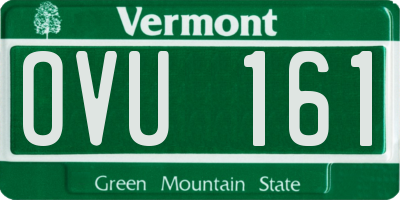 VT license plate OVU161