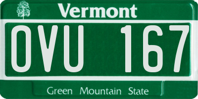 VT license plate OVU167