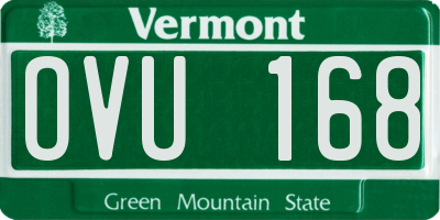 VT license plate OVU168