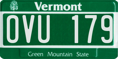 VT license plate OVU179