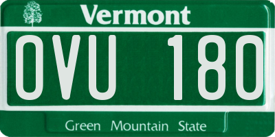VT license plate OVU180