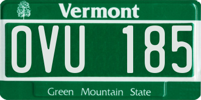 VT license plate OVU185