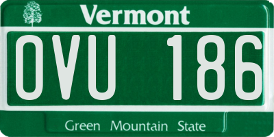 VT license plate OVU186