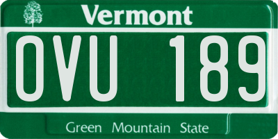 VT license plate OVU189