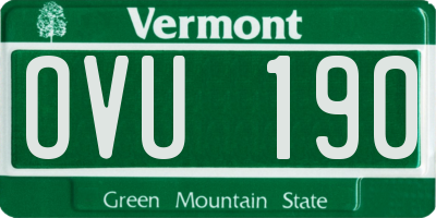VT license plate OVU190