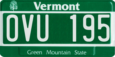 VT license plate OVU195