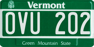 VT license plate OVU202