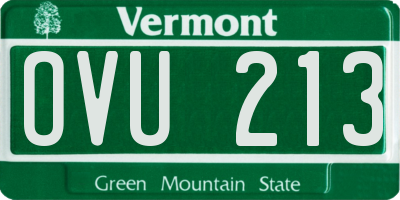 VT license plate OVU213