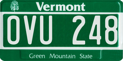VT license plate OVU248
