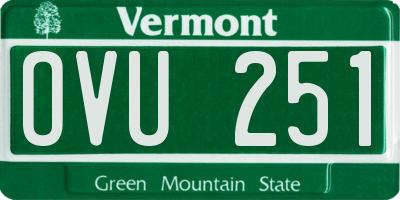 VT license plate OVU251