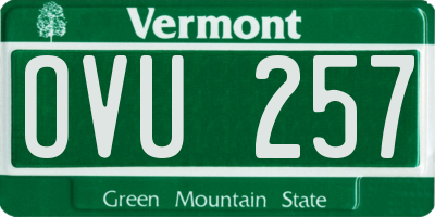 VT license plate OVU257