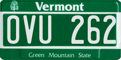 VT license plate OVU262