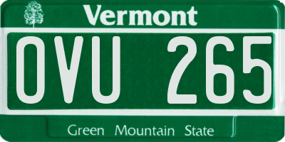 VT license plate OVU265
