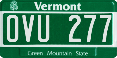 VT license plate OVU277