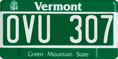 VT license plate OVU307