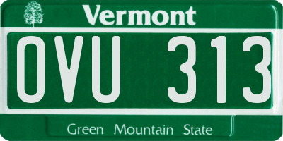 VT license plate OVU313