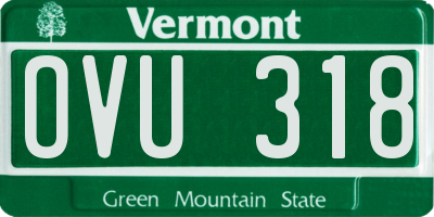 VT license plate OVU318