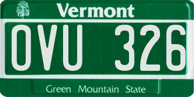 VT license plate OVU326
