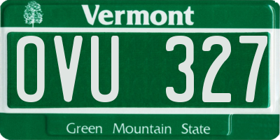 VT license plate OVU327