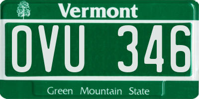 VT license plate OVU346
