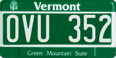 VT license plate OVU352