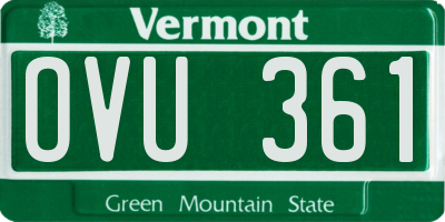 VT license plate OVU361