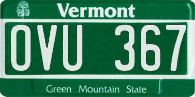 VT license plate OVU367