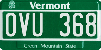 VT license plate OVU368