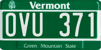 VT license plate OVU371