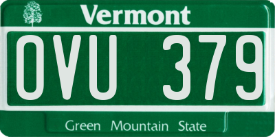 VT license plate OVU379