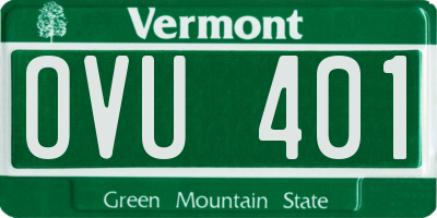 VT license plate OVU401