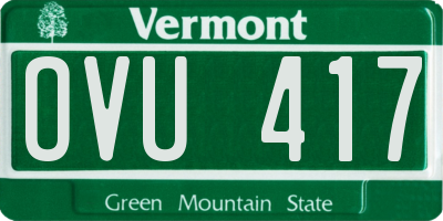 VT license plate OVU417