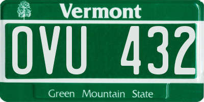 VT license plate OVU432