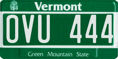 VT license plate OVU444