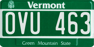 VT license plate OVU463