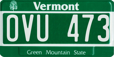 VT license plate OVU473