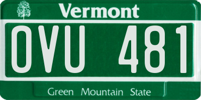VT license plate OVU481
