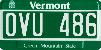 VT license plate OVU486
