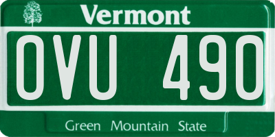 VT license plate OVU490