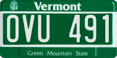 VT license plate OVU491