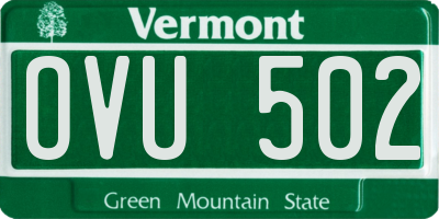 VT license plate OVU502