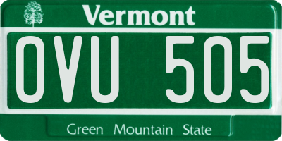 VT license plate OVU505