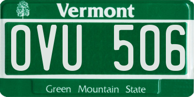 VT license plate OVU506
