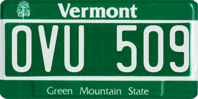 VT license plate OVU509