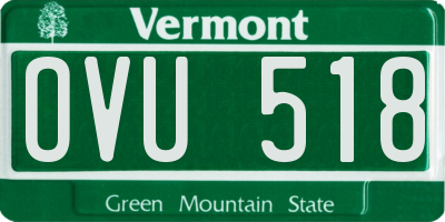 VT license plate OVU518
