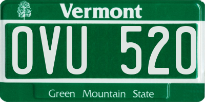 VT license plate OVU520