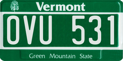 VT license plate OVU531