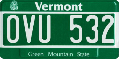 VT license plate OVU532
